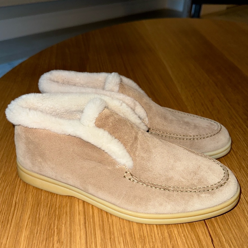 Loro Piana Shearling Open Walk Loafers